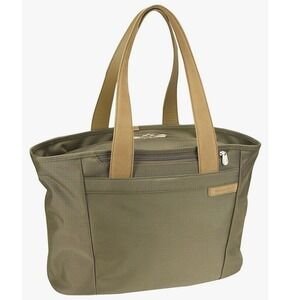 Briggs & Riley Baseline Large Shopping Tote Olive Green Ballistic Nylon Bag